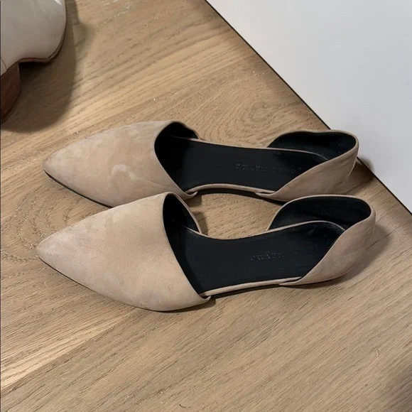 Jenni Kayne Tan and Black leather Flats with Pointed Toe - Picture 1 of 8
